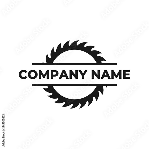 saw blade logo design, symbol, icon, vector, industry, vintage, wood sawing logo, carpentry