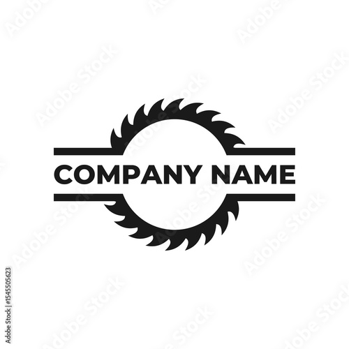 saw blade logo design, symbol, icon, vector, industry, vintage, wood sawing logo, carpentry