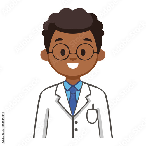 A friendly doctor wearing glasses in a white coat is smiling and ready to help