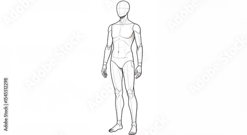 Male human figure drawing illustration