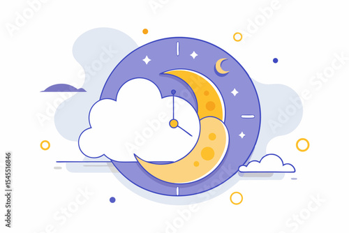 moon clock soothing cloud hands