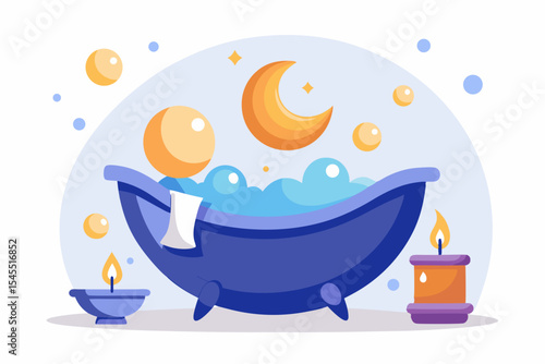 moon shaped bath relaxing candle