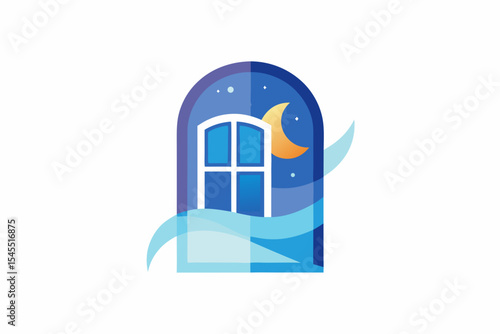 open window breeze night moon