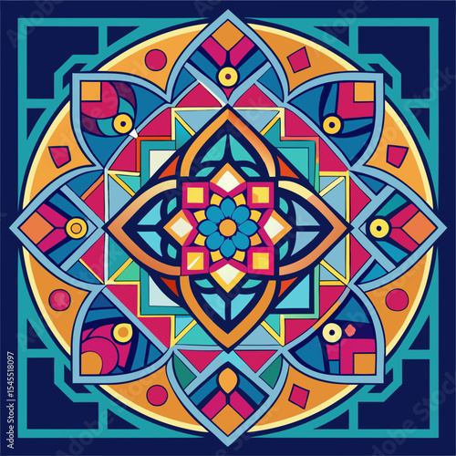 islamic geometric mosaic pattern