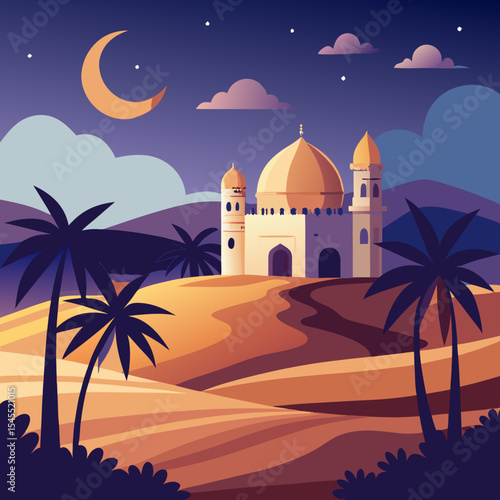 mosque with night view