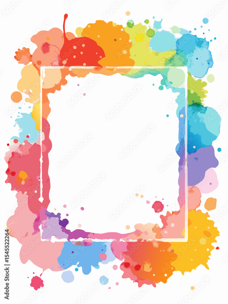 Obraz premium vibrant colorful splashed watercolor frame