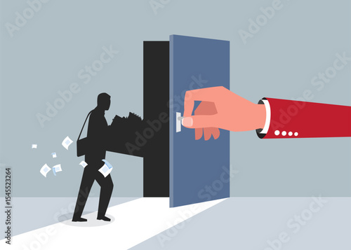 Corporate Driven Forced Layoff Vector Illustration