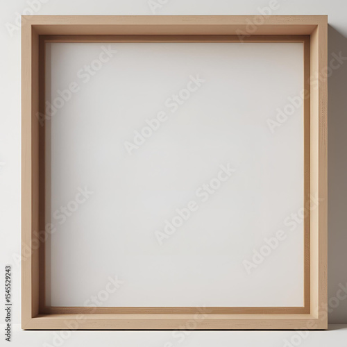 Blank Light Wood Frame: Minimalist Mockup for Art, Design, and Presentation