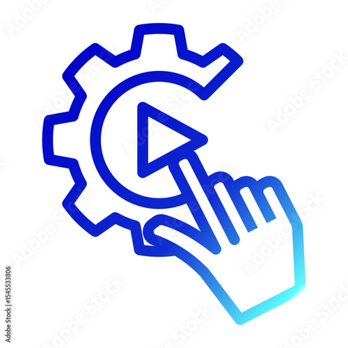 Decision Trigger Icon - Outline Gradient Style for Interactive Systems.