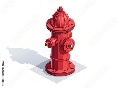 red fire hydrant. Isometric view