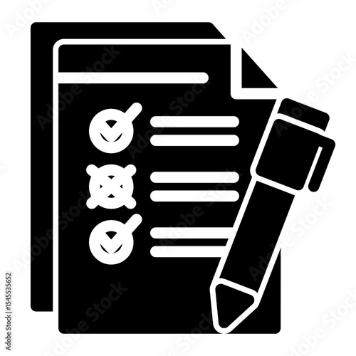 Task Verification Icon - Solid Style for Quality Control.