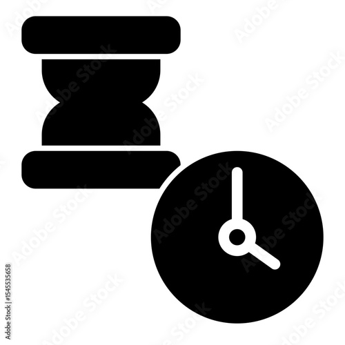 Action Postponement Icon - Solid Style for Time Management.