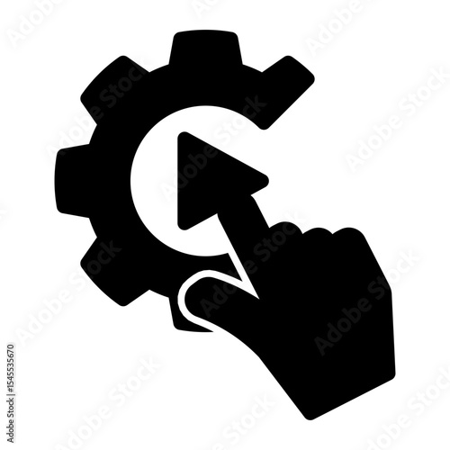 Decision Trigger Icon - Solid Style for Interactive Systems.