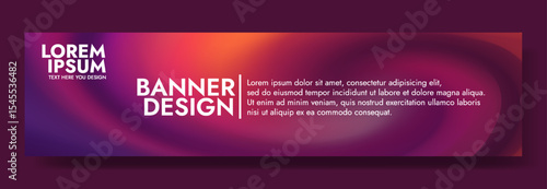 Modern banner design with a vibrant twilight aurora background