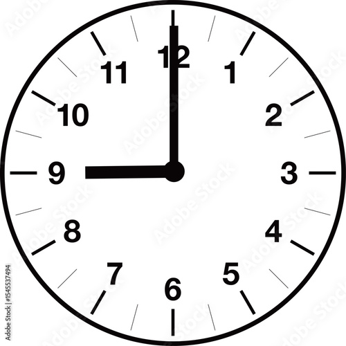 Analog clock illustration with variable time