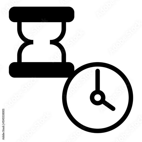 Action Postponement Icon - Mixed Style for Time Management.