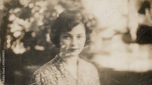 A woman's portrait, vintage style, with soft lighting.