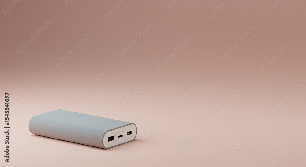 Fototapeta premium Simple Portable Power Bank on a Soft Minimalist Background