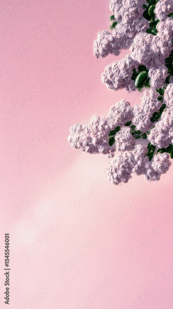 Fototapeta premium Soft Pink And Lavender Lilac Blossoms On Pastel Background