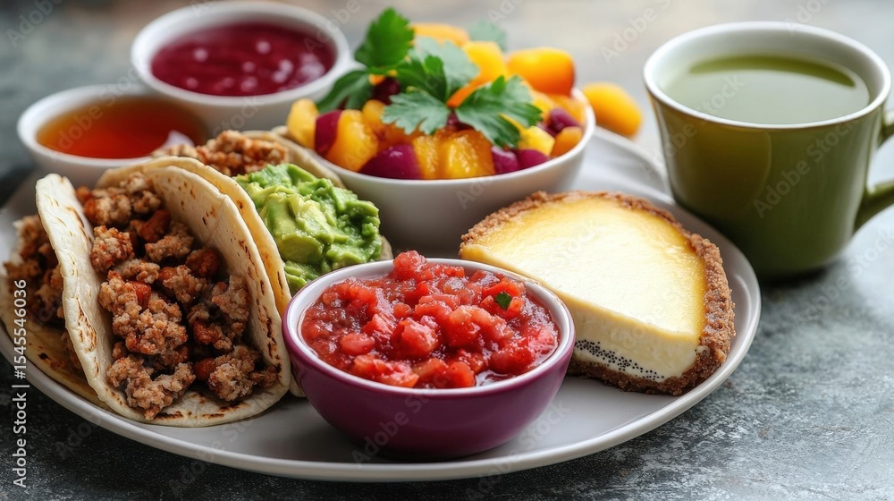 Assortment Of Healthy Food On A Plate Assortment Of Healthy Food On A Plate