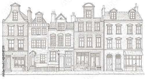 Wallpaper Mural Row of buildings sketch Torontodigital.ca