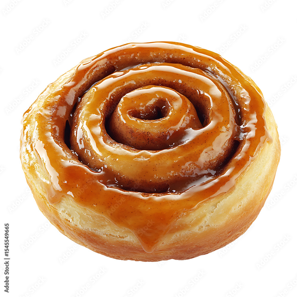Fototapeta premium Golden Cinnamon Roll with Glaze