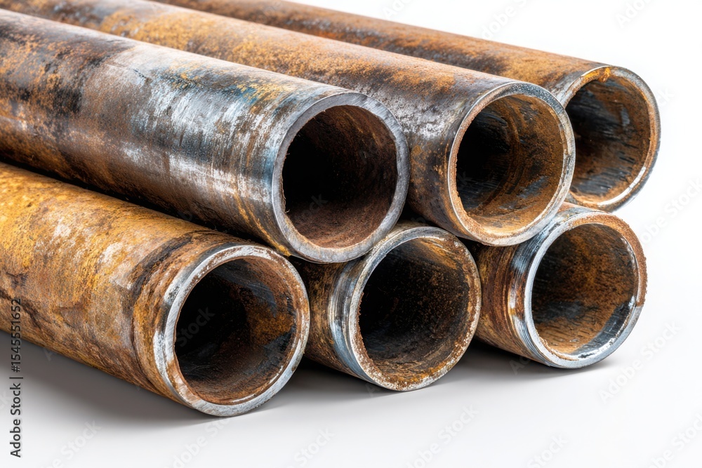 Close-up of Rusty Metal Pipes: Industrial Texture, Corrosion, and Decay. Perfect for Construction, Engineering, and Industrial Design Projects. Close-up of Rusty Metal Pipes: Industrial Texture, Corrosion, and Decay. Perfect for Construction, Engineering, and Industrial Design Projects.