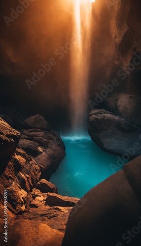 waterfall at the underground cave