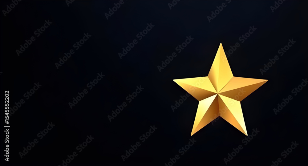 Obraz premium golden star on black background