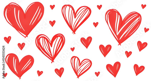 Heart repeat design, Heart doodle seamless, Heart drawing pattern, Red heart cartoon pattern, Love background seamless, Heart fabric seamless, Red heart geometric pattern, Romantic textile seamless, H