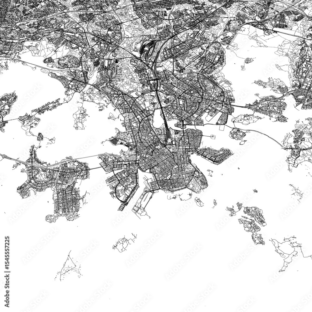 Obraz premium 3D illustration of city and urban in Helsinki Finland