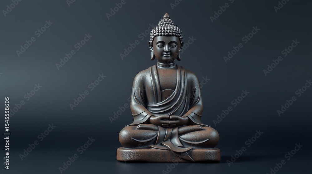 Serene Meditation: Dark Buddha Statue Serene Meditation: Dark Buddha Statue