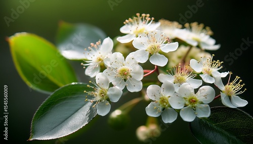 aronia melanocarpa black chokeberry flowers closeup selective focus