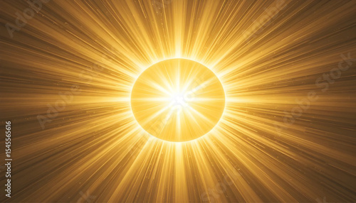 Brilliant Golden Sunburst Explosion with Radiating Light Rays – Abstract Glowing Sun Energy Background for Power, Light, or Spiritual Concepts