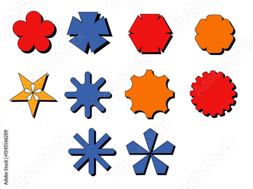 Abstract Colorful Geometric Shape Set