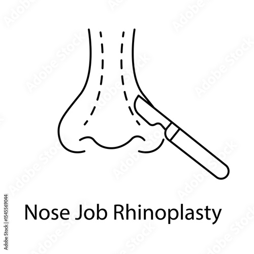 Rhinoplasty Nose Illustration Representing Nasal Reshaping and Facial Harmony icon