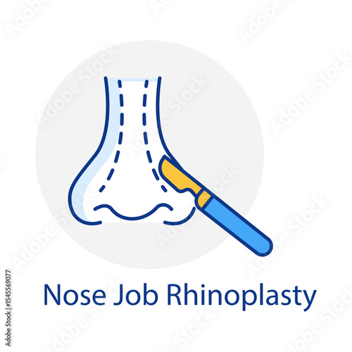 Rhinoplasty Nose Illustration Representing Nasal Reshaping and Facial Harmony icon