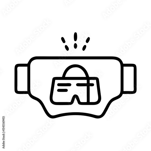 Virtual reality headset displaying shopping Concept of icon  