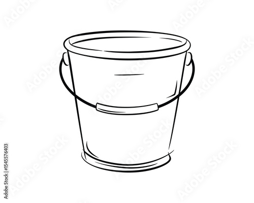 Bucket Vector Illustration Line Art Design Element Outline