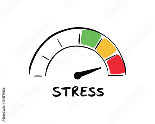 Stress Level Indicator Vector Illustration with Color Scale