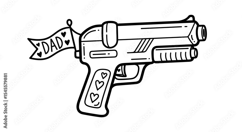 Black and White Handgun with Black and White Handgun with