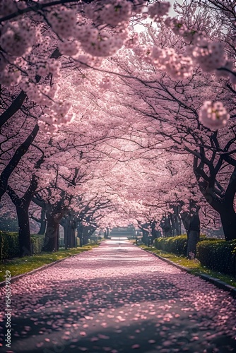 cherry blossoms bloom on the streets
