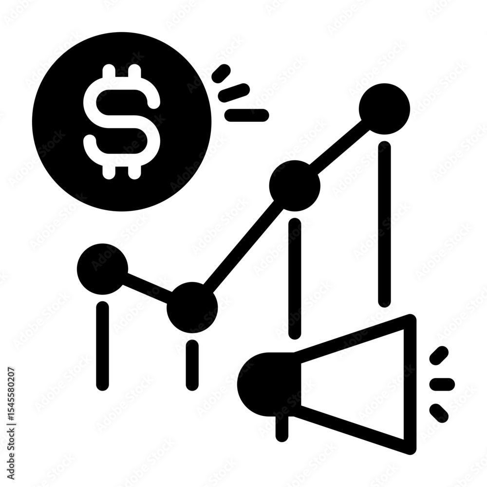 marketing icon, glyph icon style marketing icon, glyph icon style