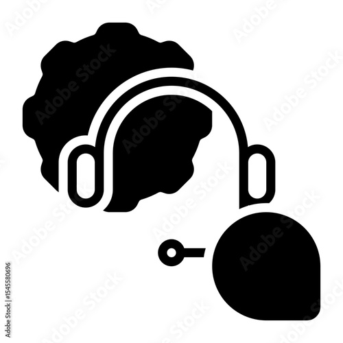 costumer service icon, glyph icon style