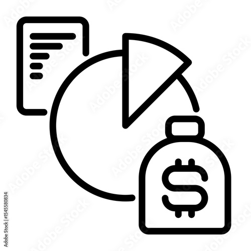 tax icon, line icon style