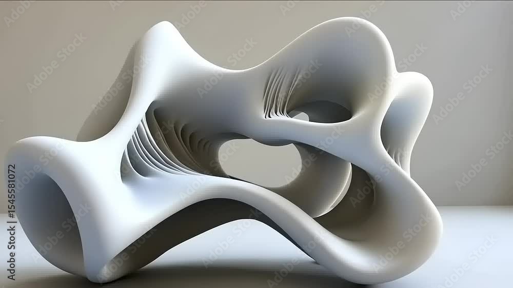 Abstract White Sculpture: A Study in Form and Space Abstract White Sculpture: A Study in Form and Space