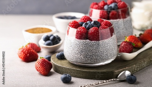 chia seed pudding chia seeds pudding chia seed pudding with berries and cream
