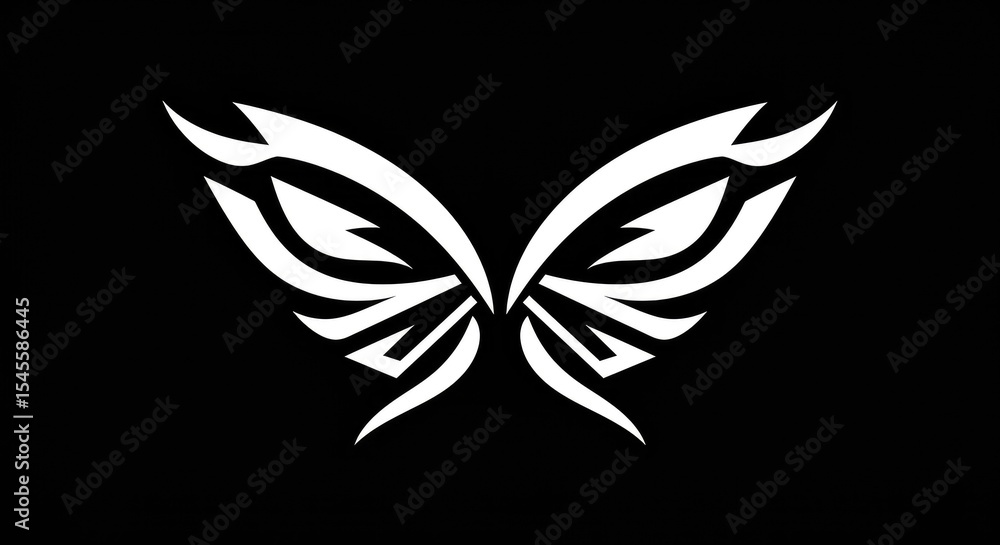 Fototapeta premium A stylized, graphic butterfly design. Simple, bold lines