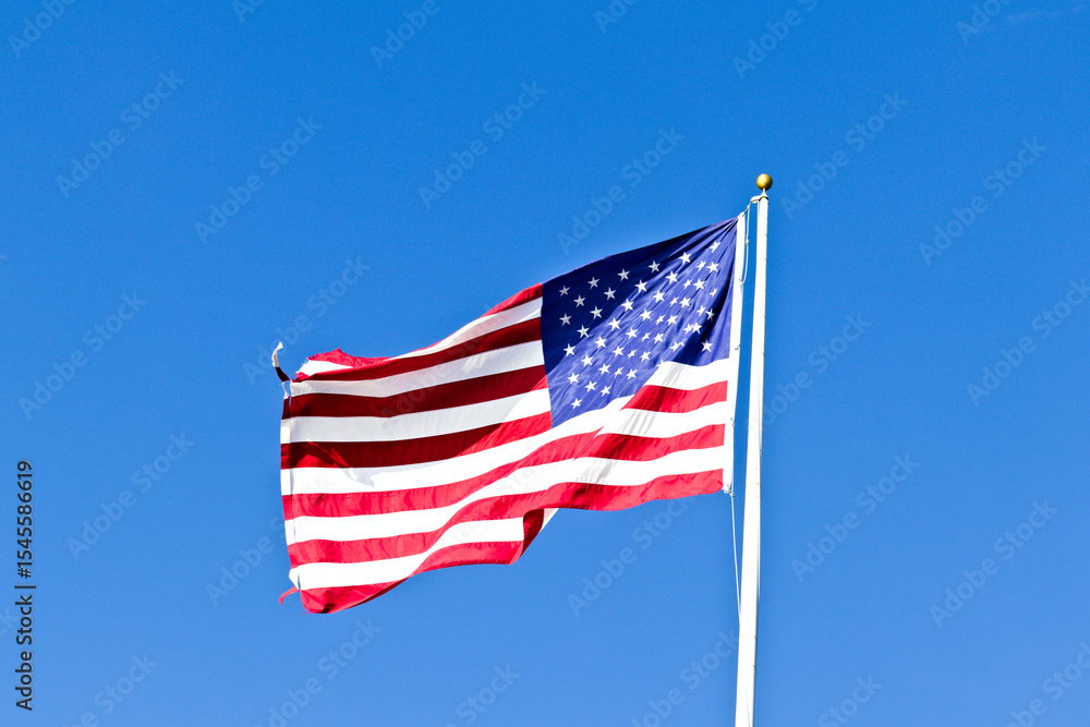 Obraz premium american flag waving in wind