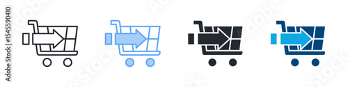 Market Penetration Icon Set Multiple Style. Design In Outline, Blue, Glyph, Dual Tone